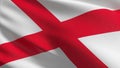 Flag of saint patrick Saltire red cross or Alabama. 3D rendering illustration of waving sign symbol