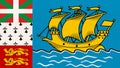 Flag of Saint Pierre and Miquelon. Territorial Collectivity of Saint-Pierre and Miquelon