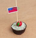 Flag of samoa on cupcake Royalty Free Stock Photo