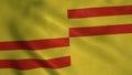 Flag of San Lorenzo, city of Puerto Rico, waving in wind. Realistic flag background