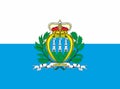 Flag of San Marino. San Marino flag on fabric surface. illustration