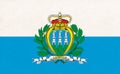 Flag of San Marino. San Marino flag on fabric texture. European microstates