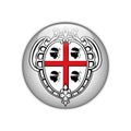 Flag Sardegna-Stemma on button Royalty Free Stock Photo