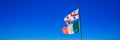 Flag of Sardinia on the beach, Sardinia, Italy, Europe Royalty Free Stock Photo