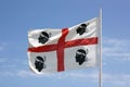 The flag of Sardinia - La bandiera sarda -The Flag of the four M Royalty Free Stock Photo