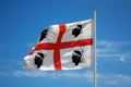 The flag of Sardinia - La bandiera sarda -The Flag of the four M Royalty Free Stock Photo