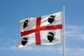 The flag of Sardinia - La bandiera sarda -The Flag of the four M Royalty Free Stock Photo