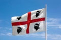 The flag of Sardinia - la bandiera sarda. Royalty Free Stock Photo