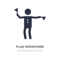 flag semaphore language icon on white background. Simple element illustration from People concept Royalty Free Stock Photo