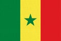 Flag of Senegal. Senegal flag on fabric surface. African country