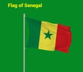 Flag Of Senegal, Senegal flag, National flag of Senegal. Pole flag of Senegal