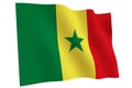 Flag of Senegal waving in the wind