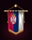 Flag of Serbia. Festive Vertical Banner. Wall Hangings