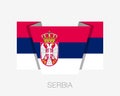 Flag of Serbia. Flat Icon Waving Flag with Country Name