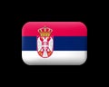 Flag of Serbia. Matted Vector Icon and Button. Rectangular Shape
