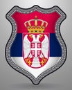 Flag of Serbia. Vector Badge and Icon