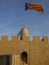 Flag in the Serrano Tower in Valencia, Spain