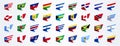 Giant North And South America Flag Set Royalty Free Stock Photo