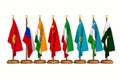 flag shanghai cooperation organisation on white background. Isolated 3D illustration