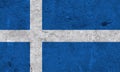 Flag of Shetland Islands on weathered concrete