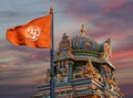 Flag with a sign Om or Aum Royalty Free Stock Photo