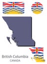 Flag and silhouette of the canadian province of British Columbia vector Royalty Free Stock Photo