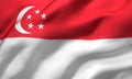 Flag of Singapore blowing in the wind Royalty Free Stock Photo