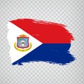 Flag Sint Maarten from brush strokes. Flag Sint Maarten on transparent background for your web site design, logo, app, UI.