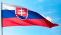 Flag of Slovakia against the blue sky