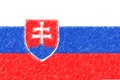 Flag of Slovakia background o texture, color pencil effect.