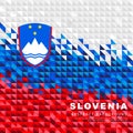 Flag of Slovenia. Abstract background of small triangles in the form of colorful white, blue and red stripes of the Slovenian flag Royalty Free Stock Photo