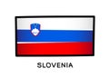 Flag of Slovenia. Colorful Slovenian flag logo. White, blue and red brush strokes, hand drawn. Black outline. Vector illustration Royalty Free Stock Photo