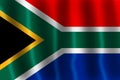 The flag of South Africa with waves