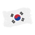 Flag of South Corea, Grunge Abstract Brush Stroke Isolated On A White Background. Vector Illustration.