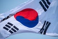 Flag of South Korea against the blue sky