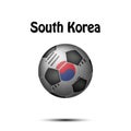 Flag of South Korea in the form of a soccer ball Royalty Free Stock Photo