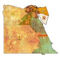 flag of South Sinai on map of Egypt Governorates