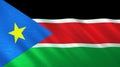 The flag of South Sudan. Shining silk flag of South Sudan. High quality render. 3D illustration