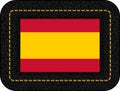 Flag of Spain without Coat of Arms. Vector Icon on Black Leather Royalty Free Stock Photo
