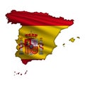 Flag Spain in the form of a map Royalty Free Stock Photo
