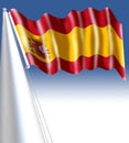 The flag of Spain, known as `la Rojigualda`, was adopted with all its current elements on October 5, 1981, when the law that estab Royalty Free Stock Photo