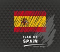 Flag of Spain, vector chalk illustration on black background