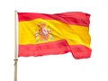 Flag of Spain waving on a white background Royalty Free Stock Photo