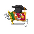 Flag Sri Lanka Cartoon With In Graduation Hat Character
