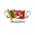 Flag Sri Lanka Cartoon With In Super Hero Character