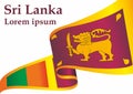 Flag of Sri Lanka, Democratic Socialist Republic of Sri Lanka. Template for award design, an official document with the flag of Sr