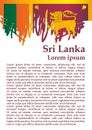 Flag of Sri Lanka, Democratic Socialist Republic of Sri Lanka. Template for award design, an official document with the flag of Sr