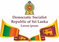 Flag of Sri Lanka, Democratic Socialist Republic of Sri Lanka. Template for award design, an official document with the flag of Sr