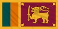 Flag Sri Lanka Swaying In Wind, Realistic Vector