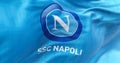 The flag of SSC Napoli waving in the windssc napoli, football, club, flag, waving, naples, letter N, italian, seria a, logo,